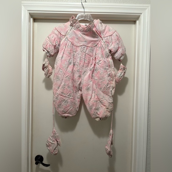 giacca Other - Giacca Girls Snow Suit Pink Silver Insulated Warm Mittens 24M